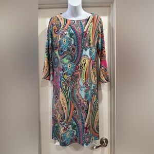Tommy Hilfiger Jaipur Paisley Bell-Sleeve Dress Size 10